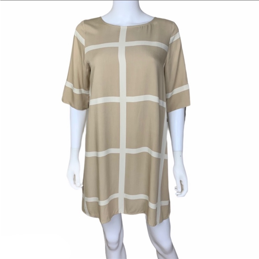 Oak + Fort Cotton Linen Tiered Hem Dress